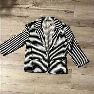 Levi's Black and White Striped Blazer